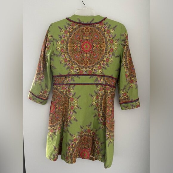 Andrea Becker Green Paisley linen Jacket - Picture 3 of 10